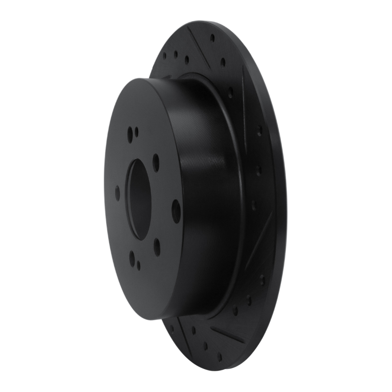 Mitsubishi Endeavor Brake Rotor (1) - Rear Right - R1 Concepts - Drilled & Slotted - Black - `04-`11